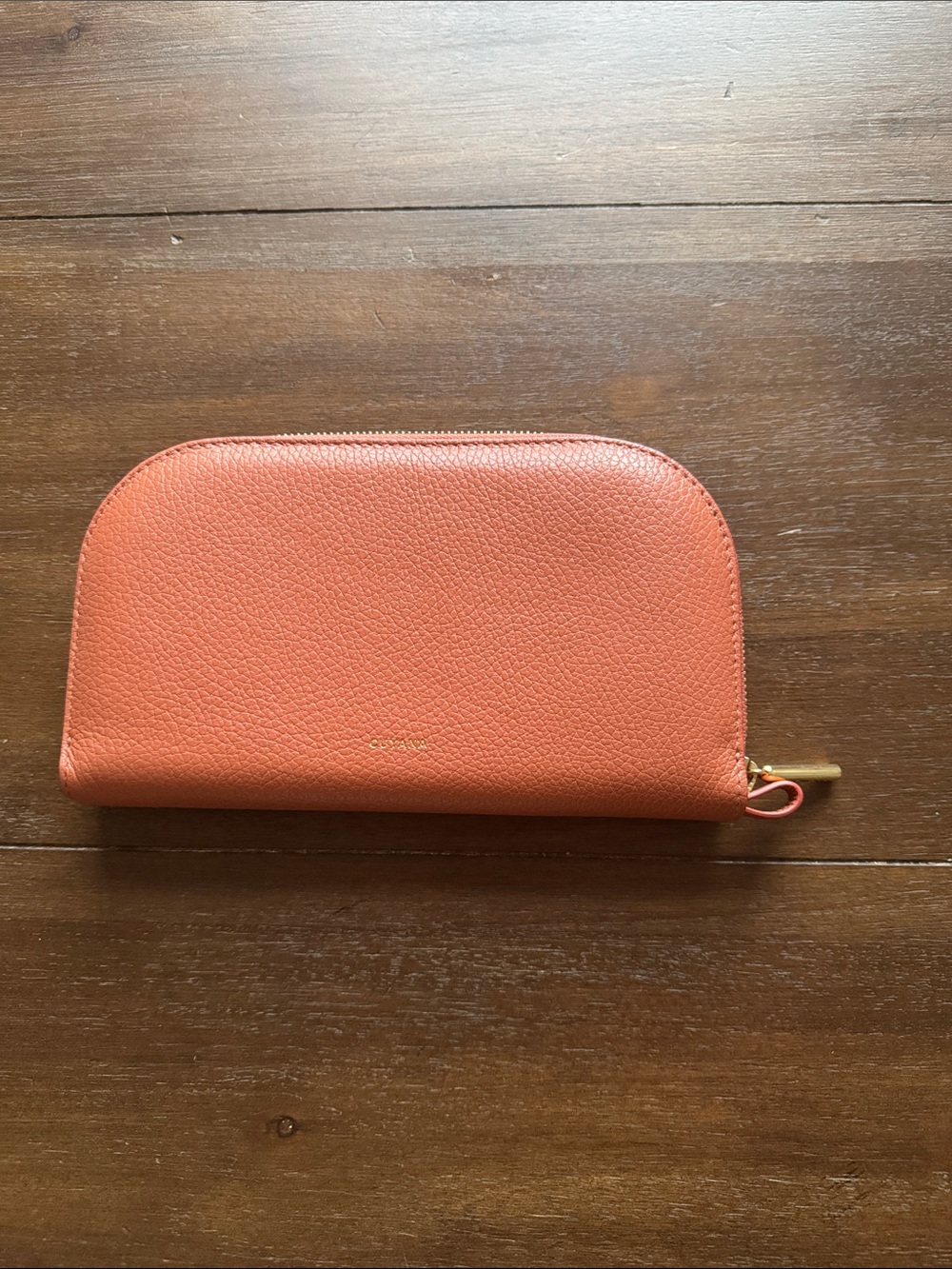 Cuyana Duo Zip Wallet (no removable zipper pouch) in terracotta